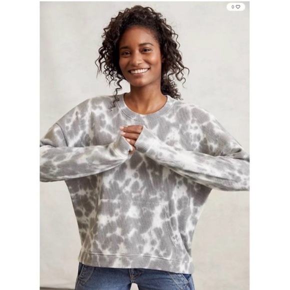 Anthropologie Tops - Anthropologie Oversized Waffle Knit Tie Dye Top